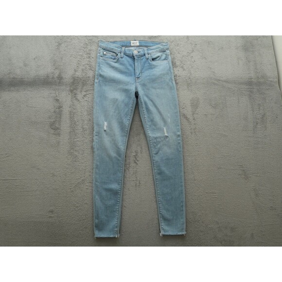 Hudson Jeans Women's 27 Mid-Rise Nico Super Skinny Ankle 28" Inseam Distressed - Picture 1 of 16